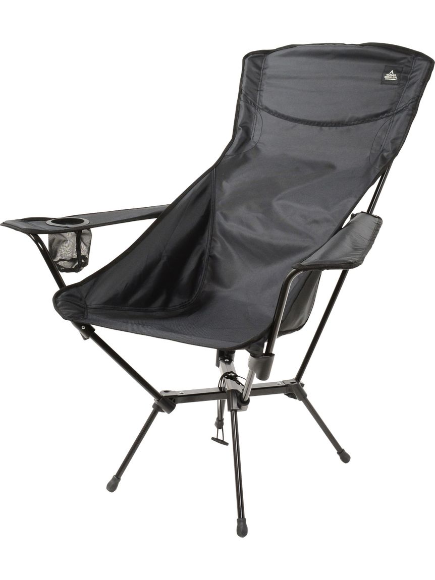 TB 摺疊收納椅(扶手+杯架)-黑