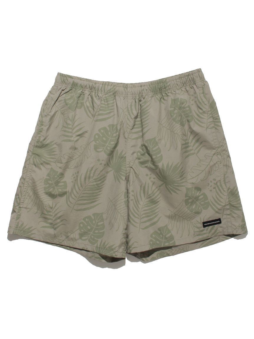 TB 寬版尼龍短褲-葉子印花
