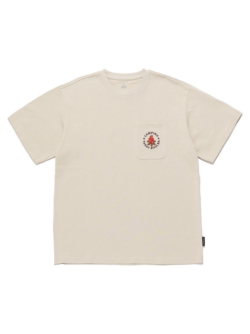 TB 火焰LOGO純棉T-shirt 米