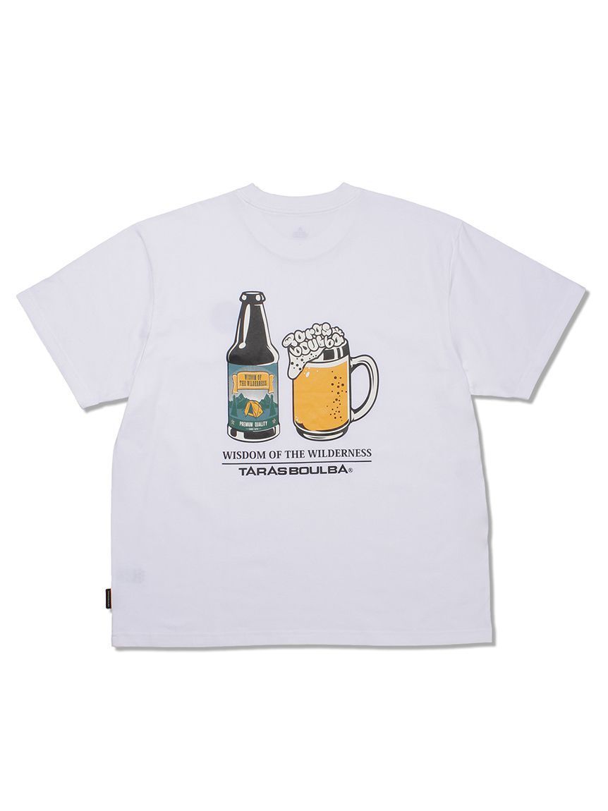 TB 啤酒塗鴉天竺棉T-shirt 白