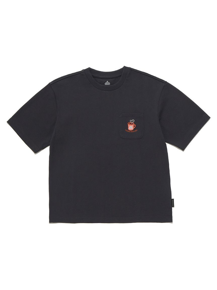 TB 純棉女款咖啡LOGO口袋T-shirt 灰