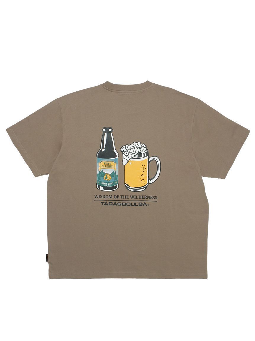 TB 啤酒塗鴉天竺棉T-shirt 灰