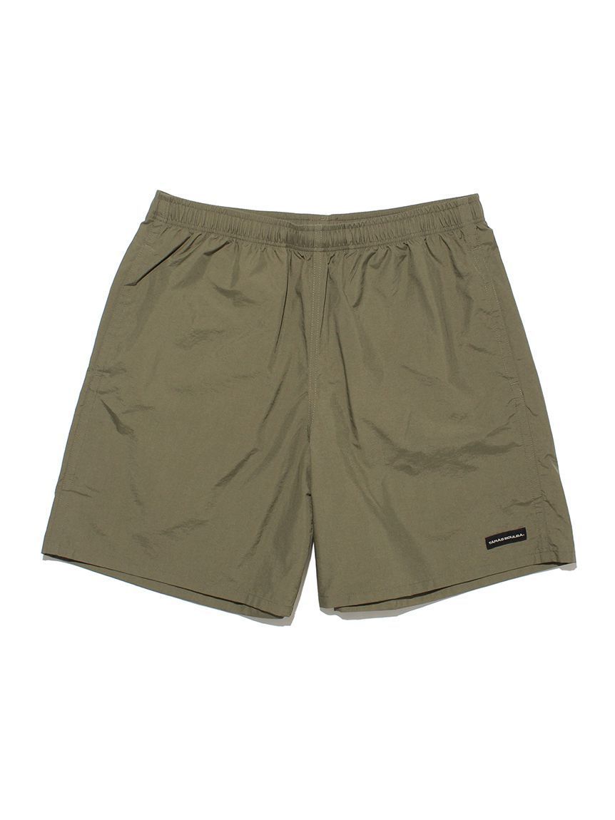 TB 寬版尼龍短褲-卡其