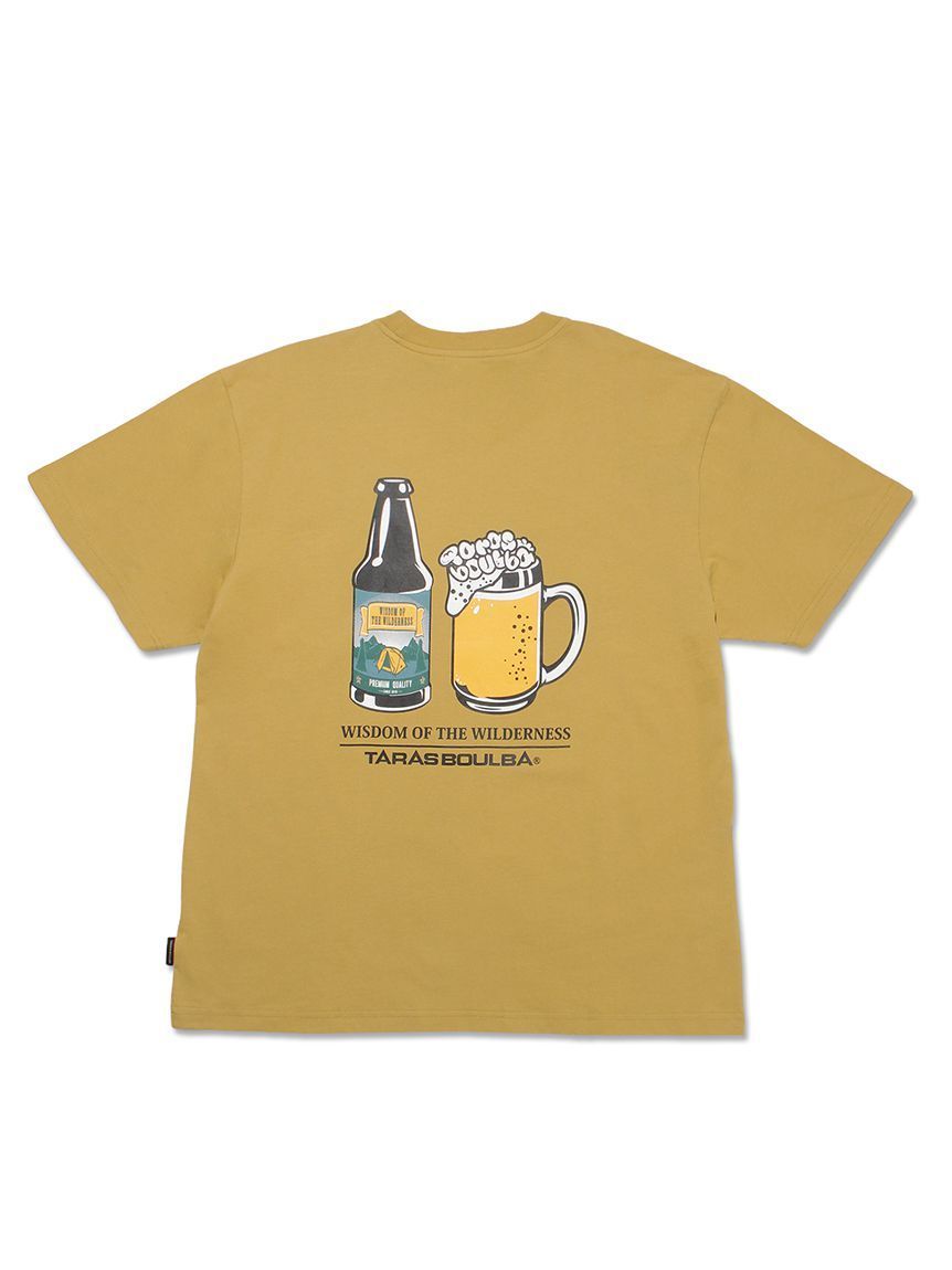 TB 啤酒塗鴉天竺棉T-shirt 黃
