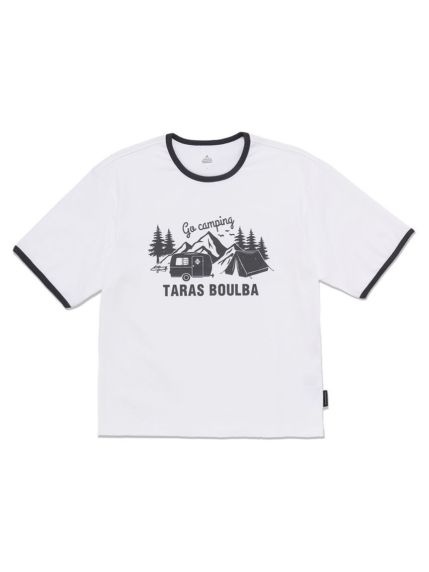 TB 純棉女款露營塗鴉T-shirt 白